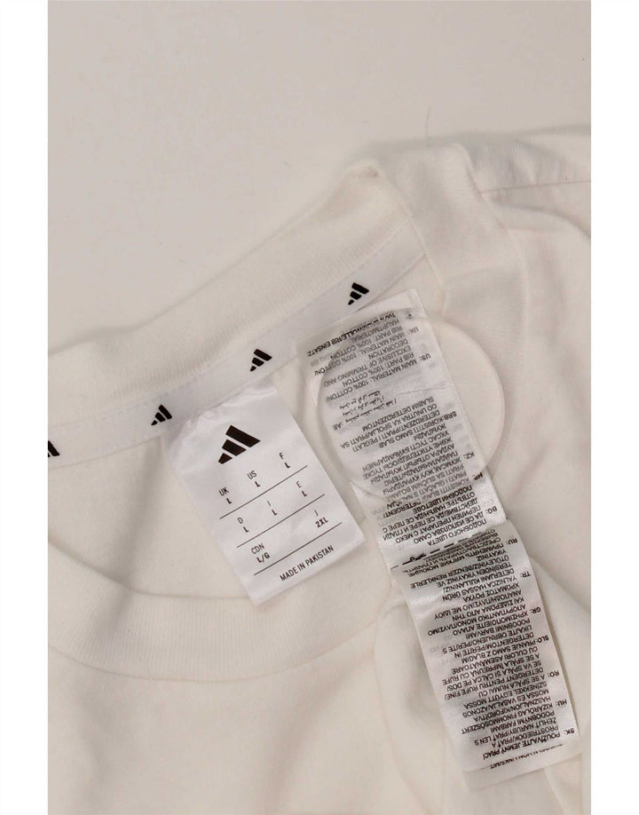 Tricou pentru bărbați Adidas Top mare, alb, bumbac