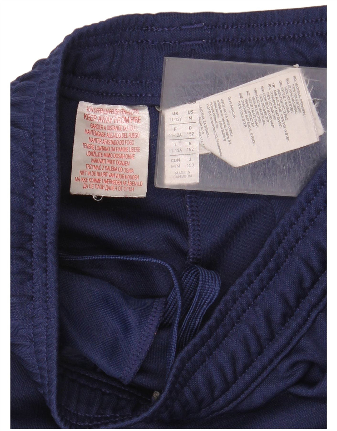 Pantaloni de trening Adidas băieți 11-12 ani poliester bleumarin