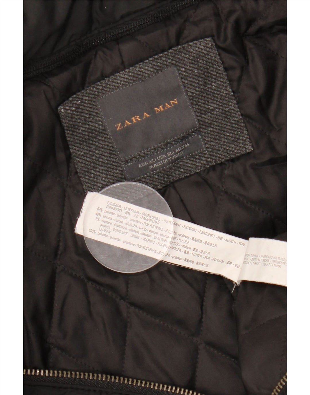 ZARA pardesiu bărbați UK 42 XL poliester gri