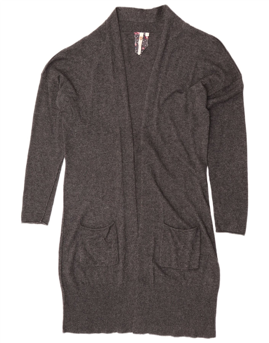 White Stuff Pulover cardigan deschis pentru femei cu paragate UK 14 Medium Gri Viscose