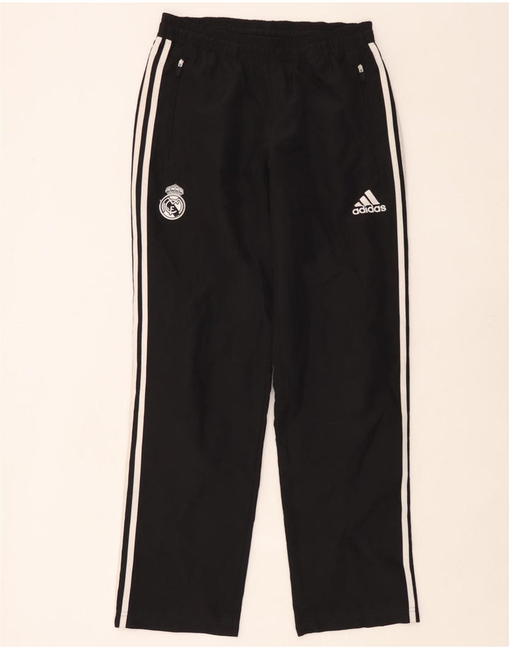 Pantaloni de trening Adidas Real Madrid pentru bărbați, poliester negru mic