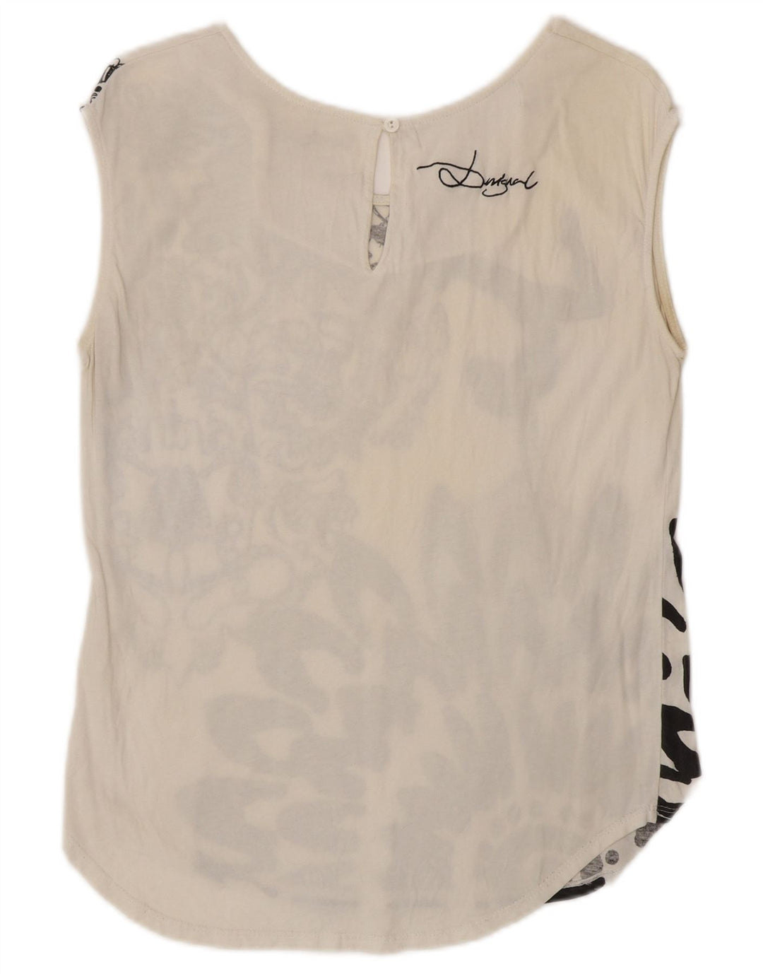 DESIGUAL pentru femei Cirque Du Soleil Graphic Vest Top UK 14 Large White