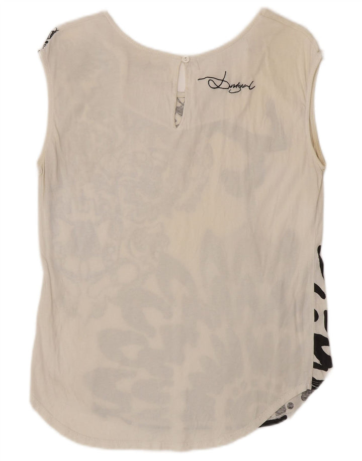 DESIGUAL pentru femei Cirque Du Soleil Graphic Vest Top UK 14 Large White