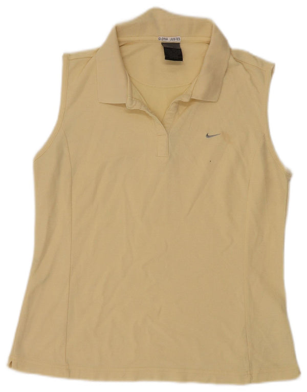 Tricou polo fără mâneci Nike pentru femei UK 14/16 Large Yellow