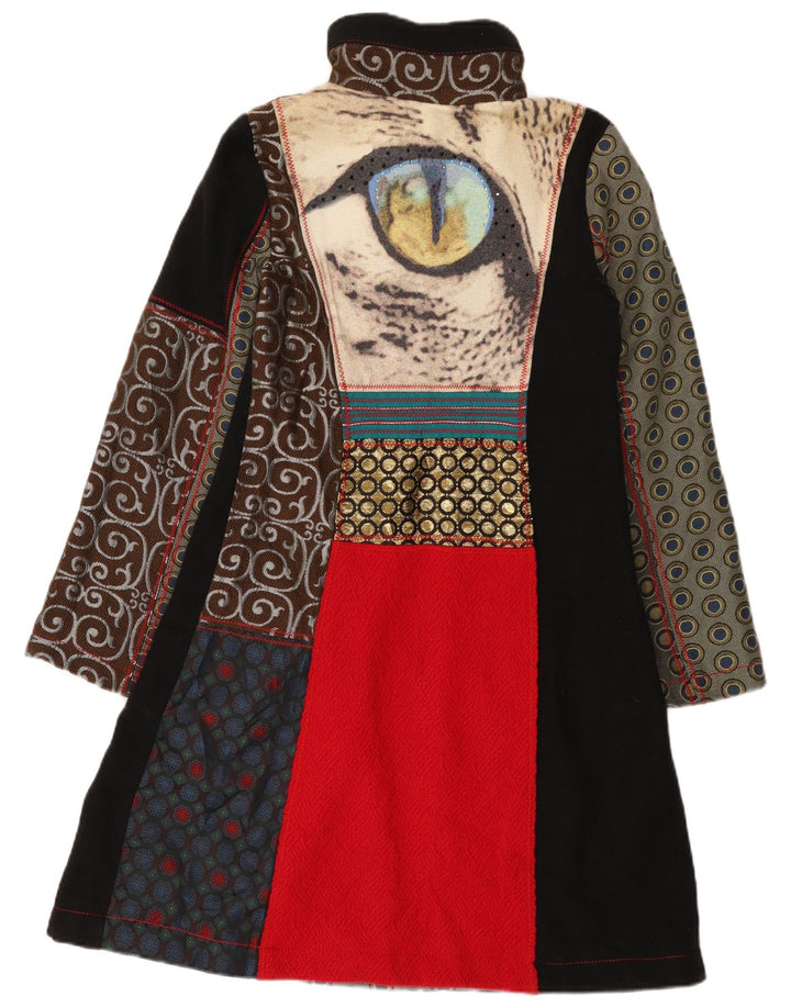 Palton pentru femei Desigual EU 42 Lână mare neagră cu mozaic