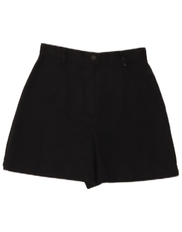 Pantaloni scurți casual de damă vintage cu talie înaltă mici W26 poliester negru
