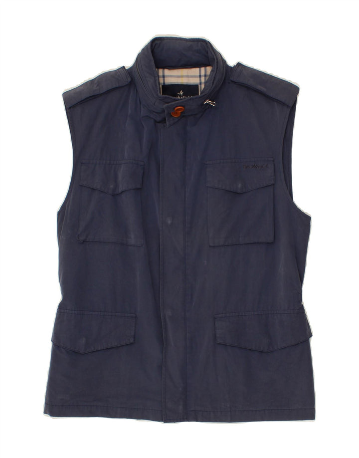 BROOKSFIELD Mens Utility Gilet UK 36 Small Navy Blue Cotton Vintage Brooksfield and Second-Hand Brooksfield from Messina Hembry 
