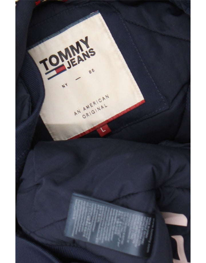 Jachetă căptușită cu glugă pentru bărbați Tommy Hilfiger UK 40 Poliester mare bleumarin