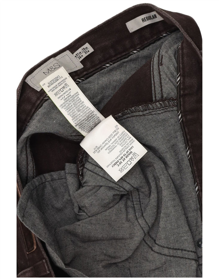 Pantaloni obișnuiți obișnuiți pentru bărbați Marks & Spencer W36 L31 bumbac maro
