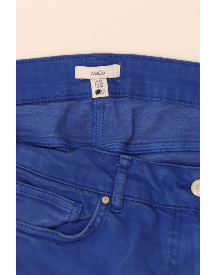 Blugi tăiați pentru femei M&Co UK 14 Large W34 L24 Blue
