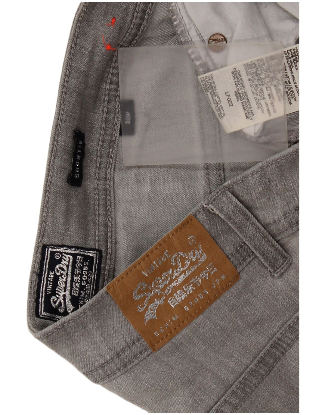 Pantaloni scurți din denim pentru femei Superdry W30 bumbac gri mediu