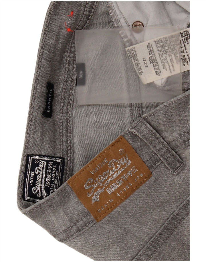 Pantaloni scurți din denim pentru femei Superdry W30 bumbac gri mediu