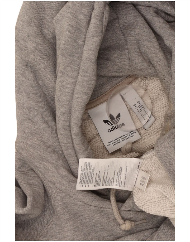 Pulover cu glugă cu grafic pentru bărbați Adidas, bumbac, gri mediu