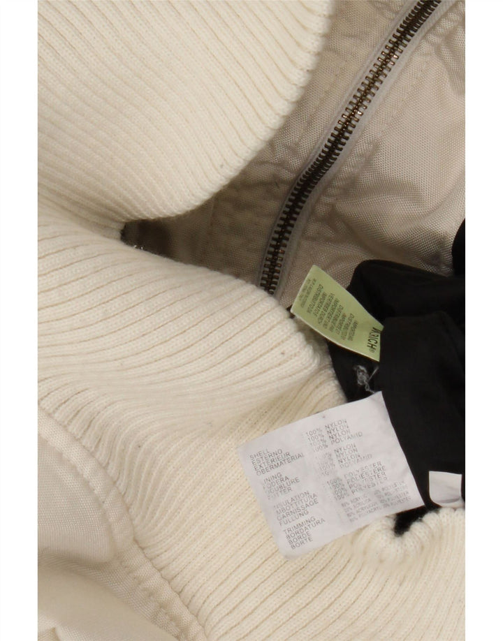 Jachetă bomber cu glugă Woolrich pentru femei UK 10, nailon, alb, mic