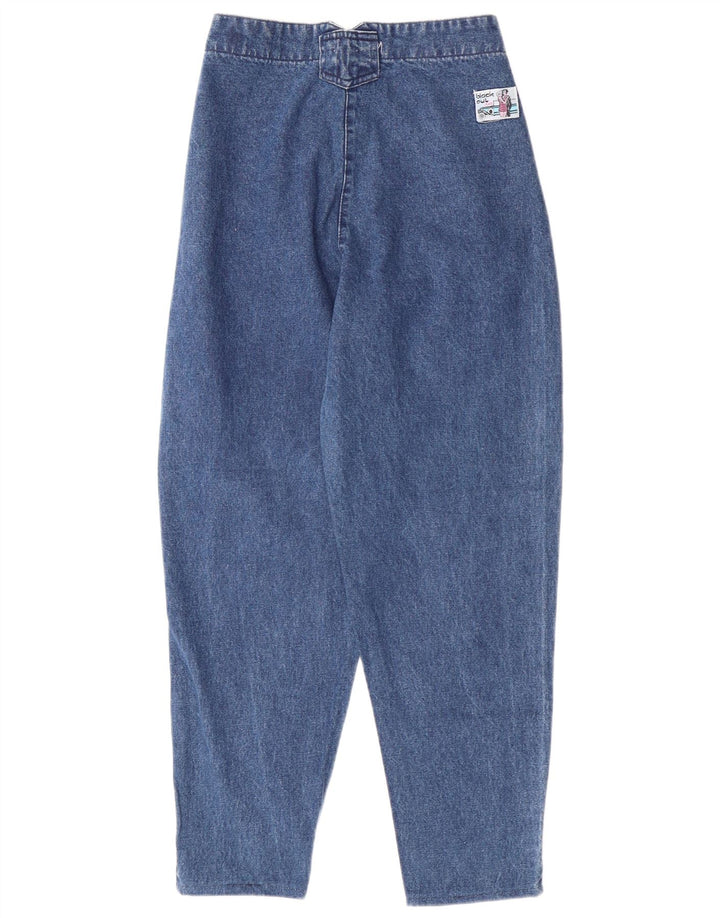 Blugi conici pentru femei VINTAGE cu talie înaltă L24 L26 bumbac albastru