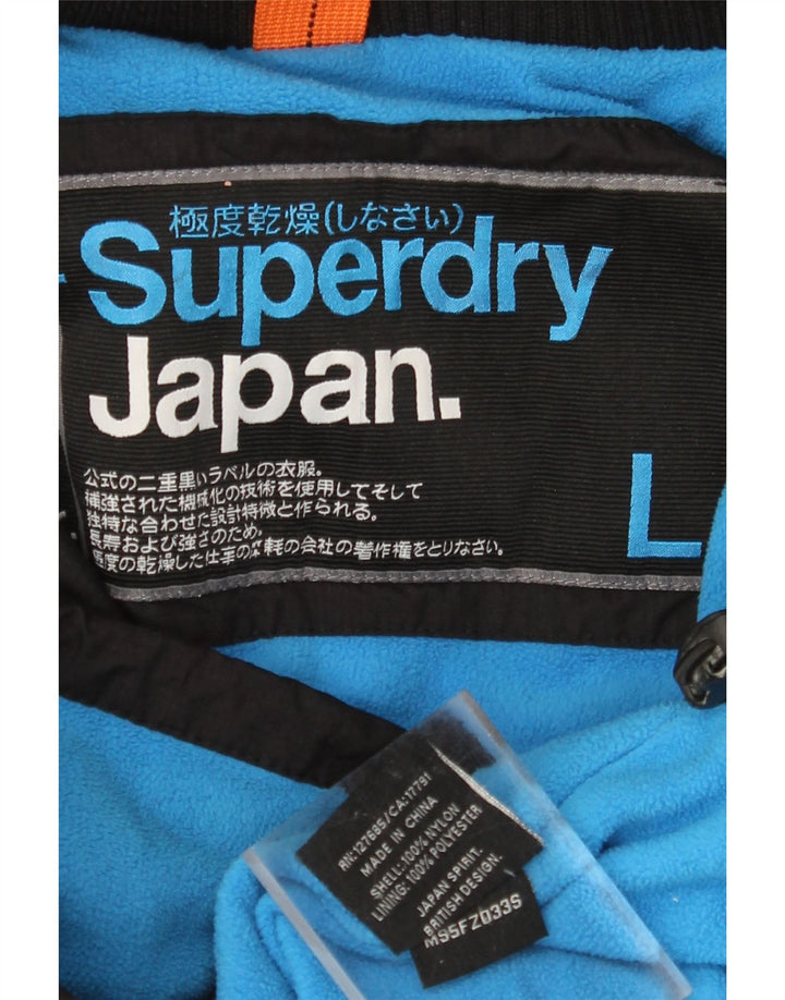 SUPERDRY jachetă de vânt cu glugă pentru femei UK 16 mare, negru, nailon