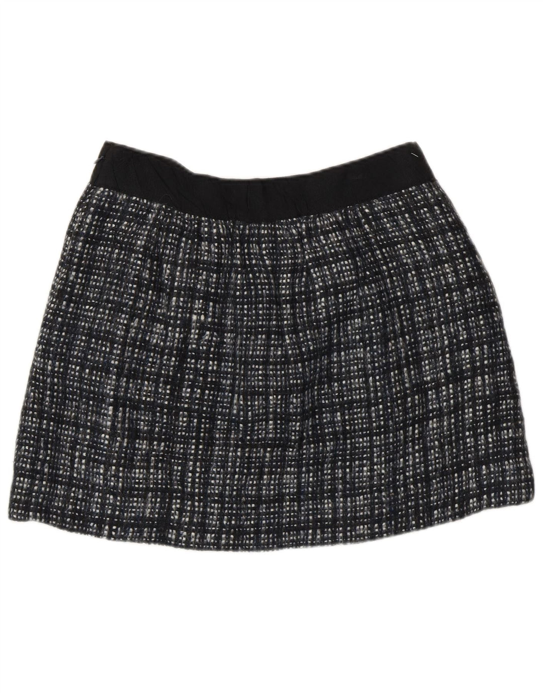 Fusta mini pentru femei J. CREW US 8 Medium W30 Black Check Wool