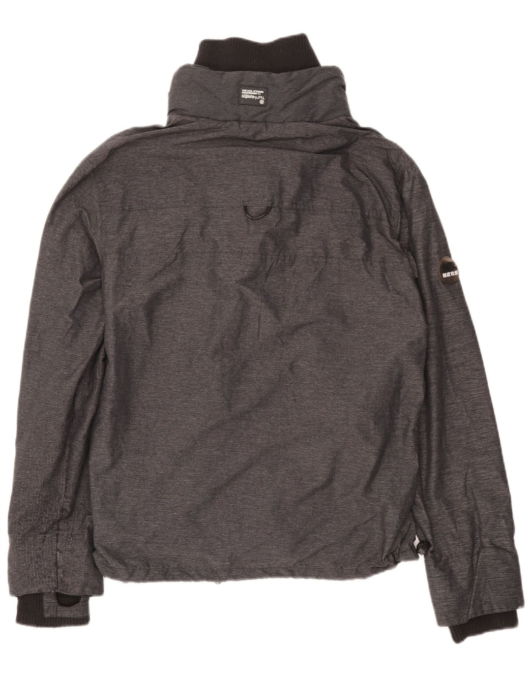 Jachetă de ploaie Superdry pentru femei UK 14, nailon gri mediu