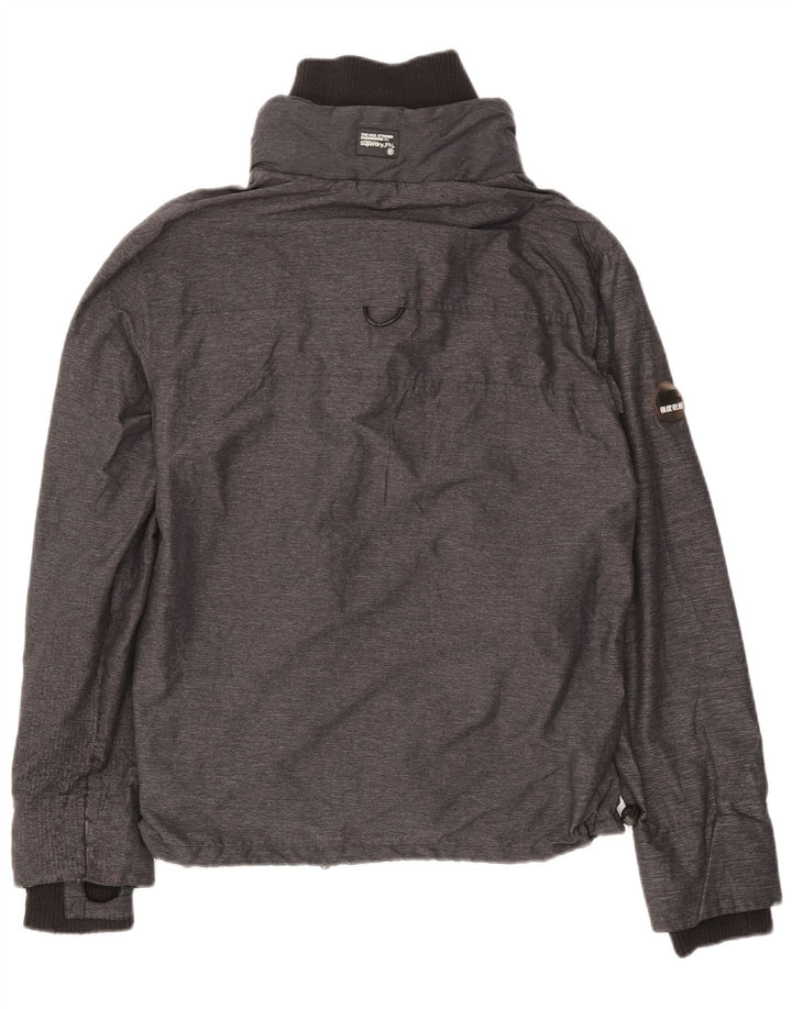 Jachetă de ploaie Superdry pentru femei UK 14, nailon gri mediu