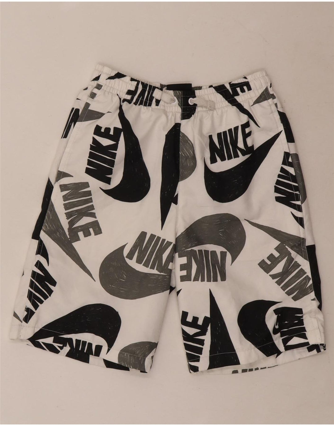 Pantaloni scurți sport Nike pentru băieți, 12-13 ani, mari, alb, poliester