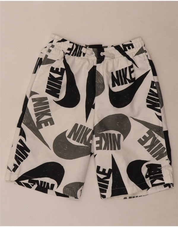 Pantaloni scurți sport Nike pentru băieți, 12-13 ani, mari, alb, poliester