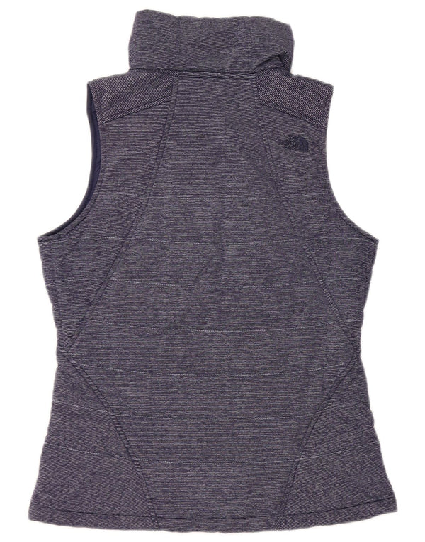 THE NORTH FACE Womens Padded Gilet UK 14 Medium Navy Blue Pinstripe