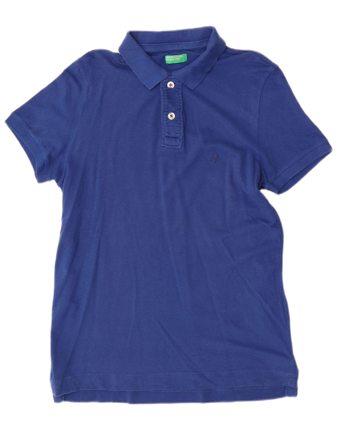 Tricou polo Benetton pentru bărbați, bumbac albastru mediu