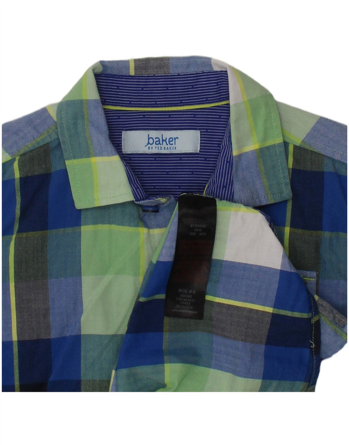 TED BAKER Boys Shirt 4-5 Years Green Check Cotton