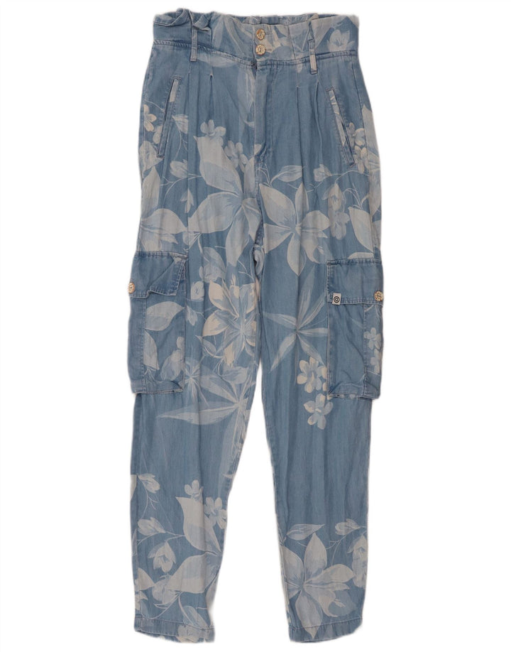 Pantaloni Cargo Harem Desigual pentru femei L32 L28 Blue Lyocell Floral