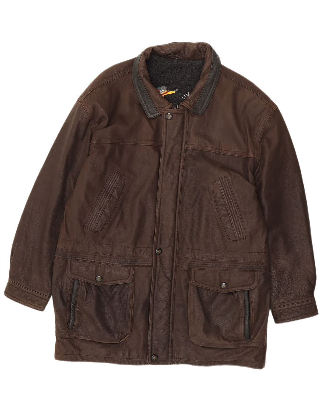 JOHN B Jachetă de piele pentru bărbați UK 46 3XL piele maro