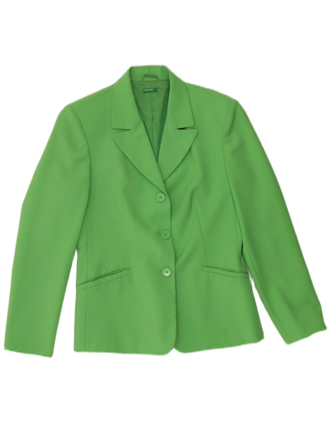 Jachetă pentru femei Benetton cu 3 nasturi IT 42 Poliester verde mediu