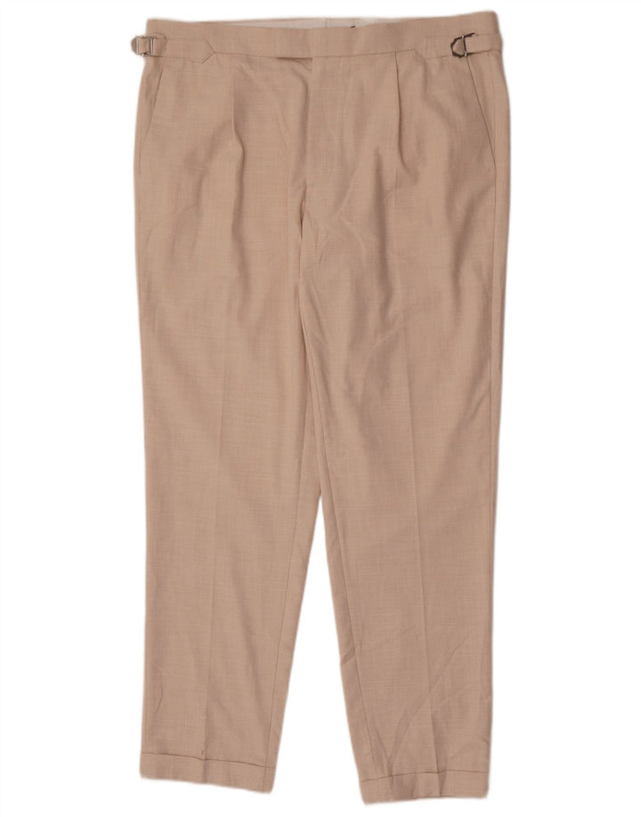 Pantaloni chino conici pentru bărbați Marks & Spencer L36 L30 poliester bej