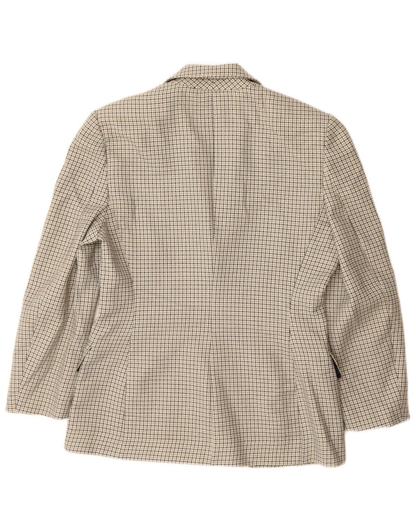 Jachetă pentru femei VINTAGE cu 3 nasturi IT 46 Lână mare gri Houndstooth