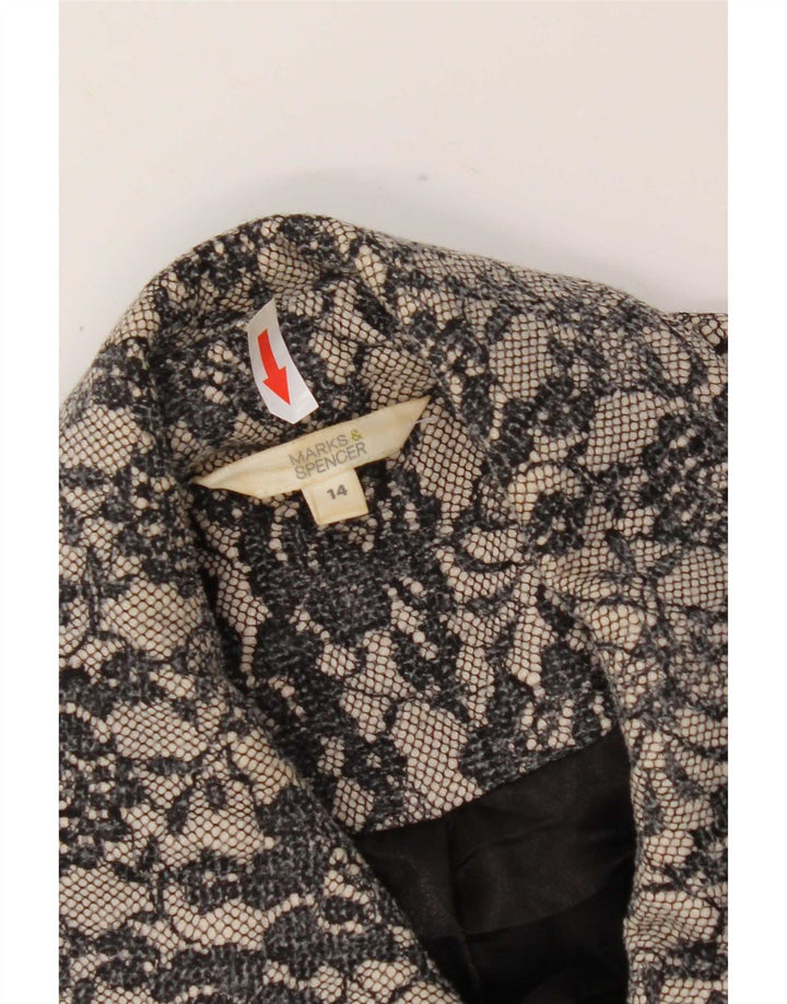 Blazer pentru femei Marks & Spencer UK 14 Medium Gri Floral