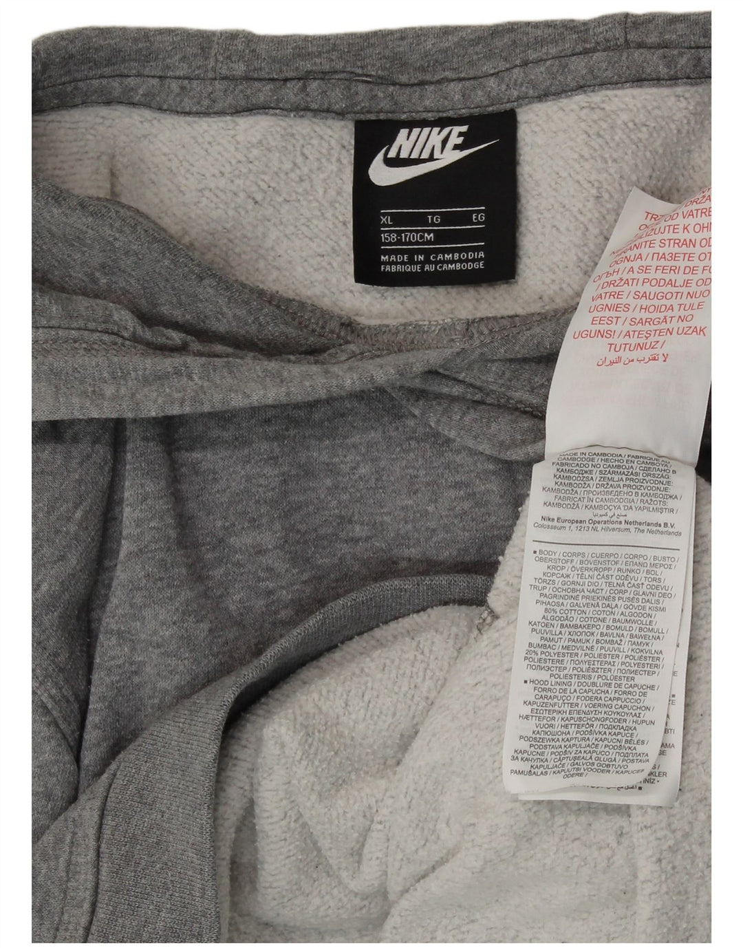 Pulover Nike pentru băieți 13-14 ani XL bumbac gri