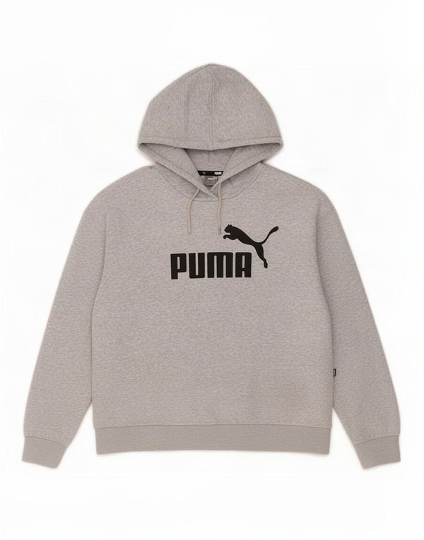 Jumper Puma Crop Oversized Hoodie pentru femei UK 16 Mare bumbac gri