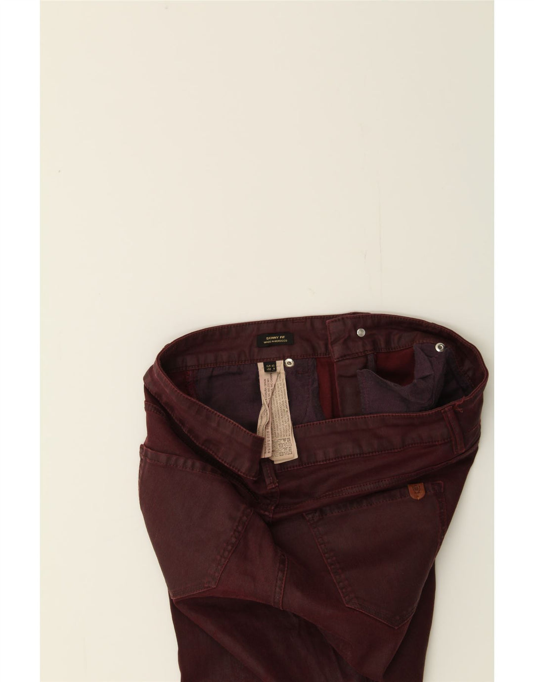 MASSIMO DUTTI Womens Skinny Jeans EU 40 Medium W30 L29 Maroon Cotton Vintage Massimo Dutti and Second-Hand Massimo Dutti from Messina Hembry 