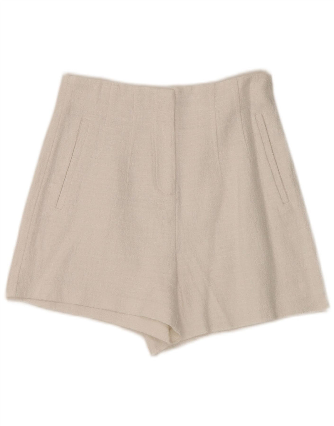 Pantaloni caldi pentru femei cu talie înaltă Zara Mici W26 Albi