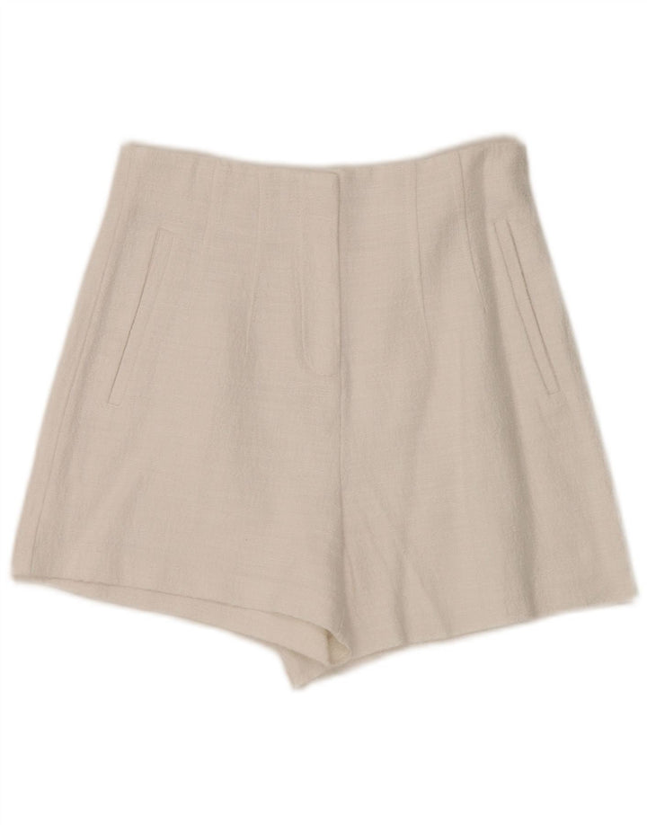 Pantaloni caldi pentru femei cu talie înaltă Zara Mici W26 Albi