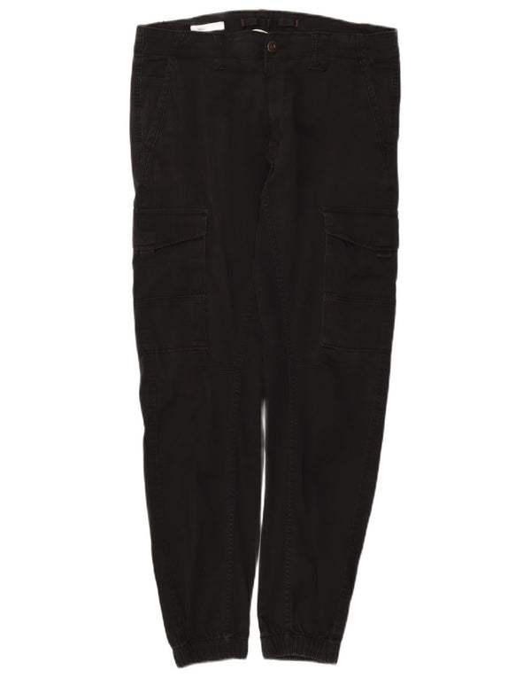Pantaloni cargo Jack & Jones pentru bărbați Paul Tapered Joggers W32 L29, bumbac negru