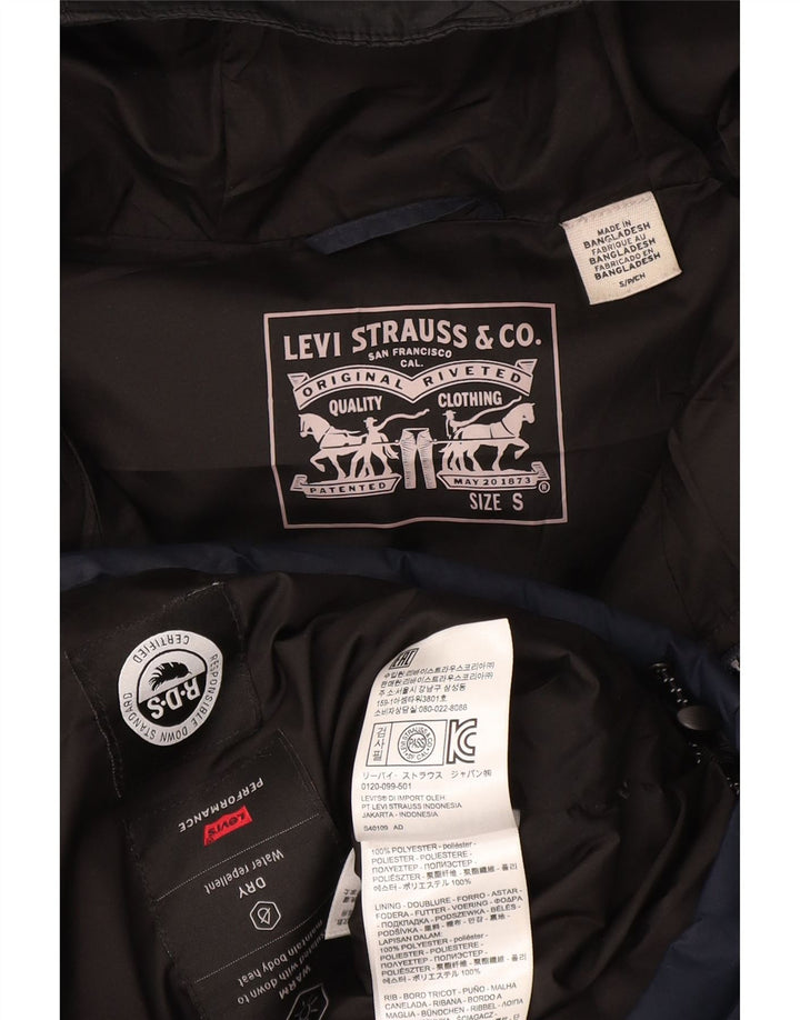 Jachetă căptușită cu glugă Levi's pentru bărbați UK 36 Poliester bleumarin mic