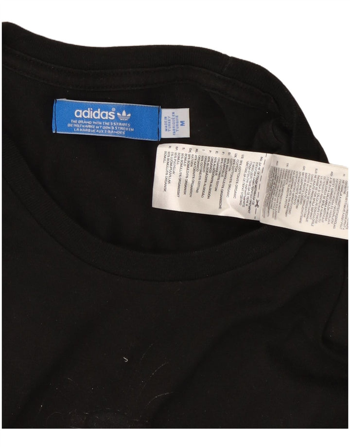 Tricou grafic ADIDAS pentru bărbați Top mediu din bumbac negru