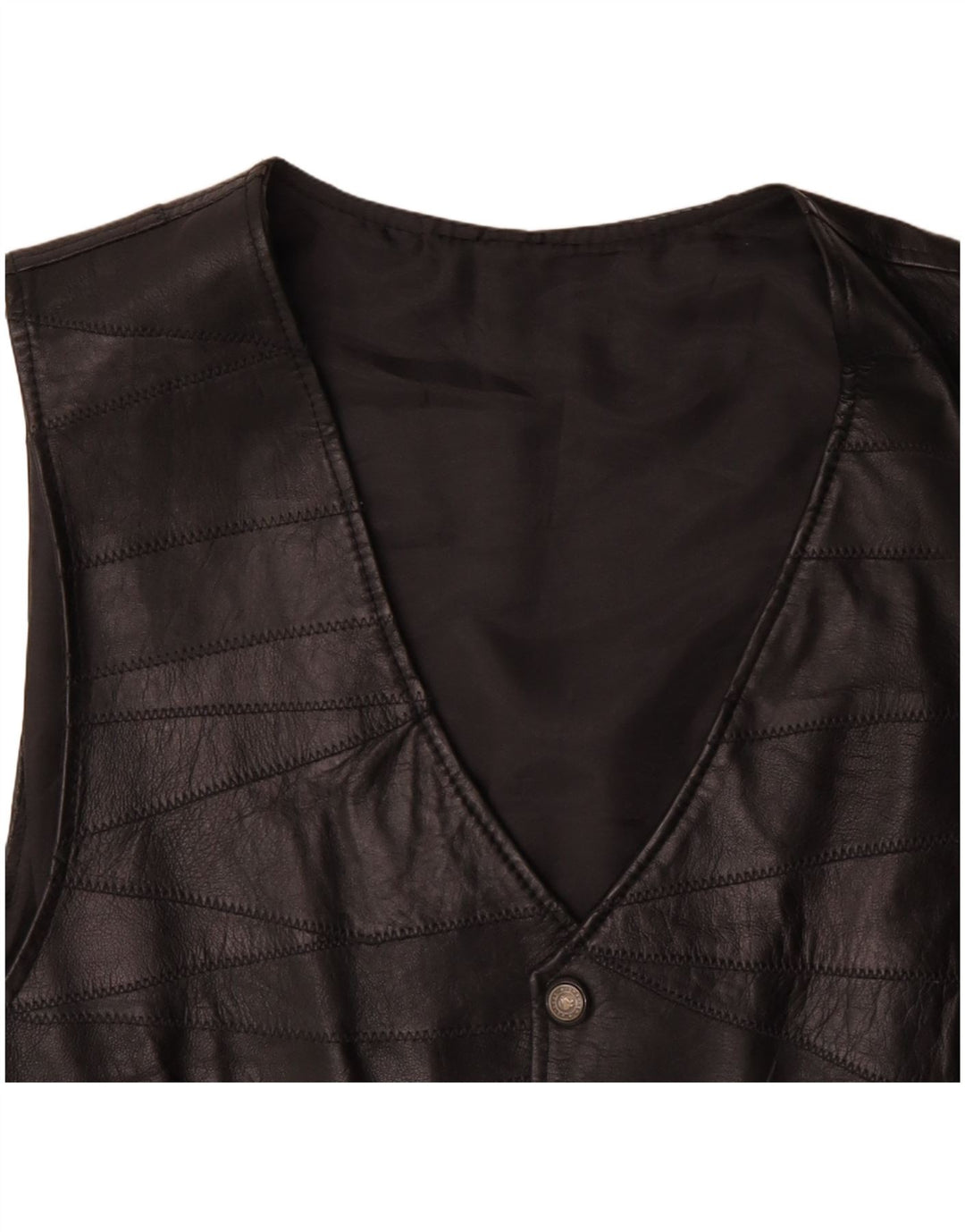 Vestă din piele pentru bărbați VINTAGE, neagră medie