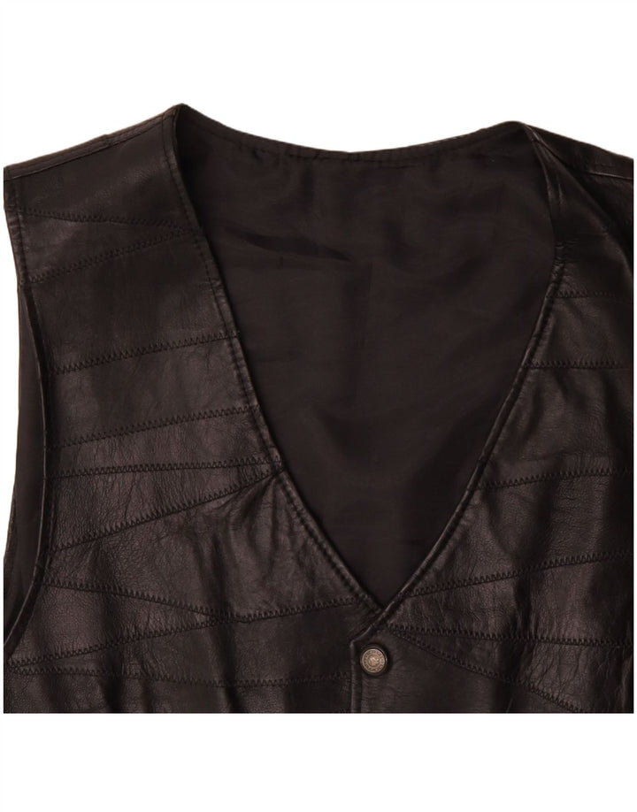 Vestă din piele pentru bărbați VINTAGE, neagră medie