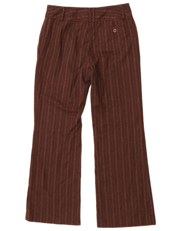 Pantaloni casual pentru femei Monsoon Bootcut UK 12 Medium W32 L31 Brown Pinstripe