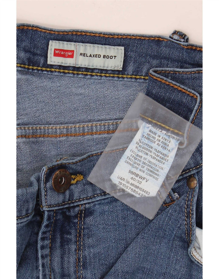 Blugi Bootcut Wrangler pentru bărbați, cu tăiere relaxată, W40 L32, bumbac albastru