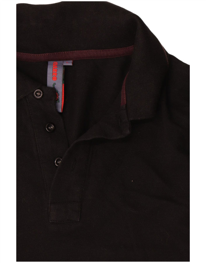 Tricou polo cu mânecă lungă pentru bărbați Charro, bumbac negru mare