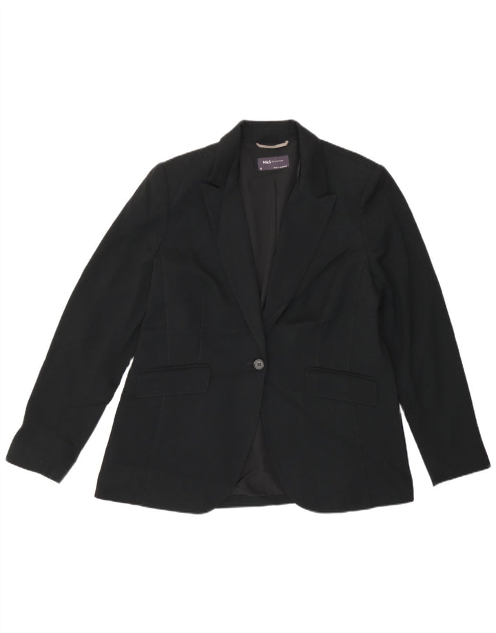 Jachetă pentru femei Marks & Spencer cu 1 nasture, UK 16, mare, negru, poliester