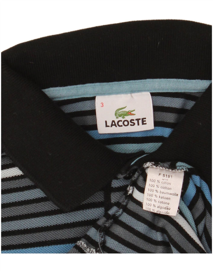 Tricou polo Lacoste pentru bărbați, mărimea 3, bumbac cu dungi gri mici