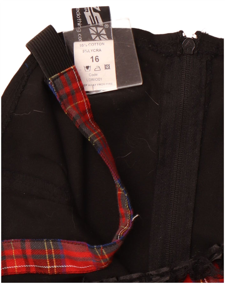 VINTAGE Rochie A-Line fără mâneci pentru femei UK 16, mare, roșu, din bumbac